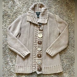 Knitted Sweater, Button up, Size L/XL